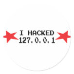 hacker i hacked 127.0.0.1 round sticker