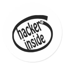 Hacker inside sticker