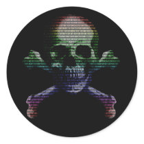 Hacker Skull and Crossbones Stickers