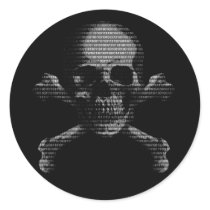 Hacker Skull and Crossbones Round Sticker