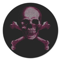 Hacker Skull and Crossbones Stickers
