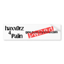 Hackers for Palin Bumper Sticker bumper stickers by klutzo Hackers for Palin Bumper Sticker bumper stickers