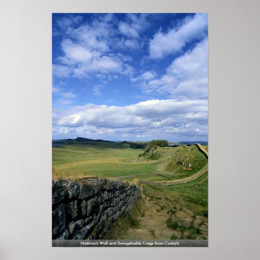 Hadrian's Wall and Swingshields Crags from Cuddy's Poster
