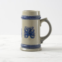Haeckel Octopus Blue Coffee Mugs