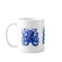 Haeckel Octopus Blue Coffee Mugs
