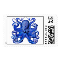 Haeckel Octopus Blue postage by tartanphoenix Haeckel Octopus Blue postage