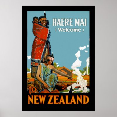 ... New Zealand with a Maori greeting 