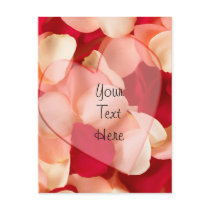 haert and rose petals plain postcards