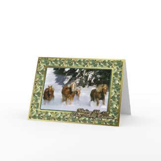 Haflinger Horse Blank Christmas Card card