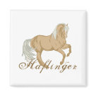  - Haflinger horse lovers will enjoy this design that features a beautiful, golden haflinger horse with a long white mane and tail cantering above text that says "Haflinger.": Sizes 