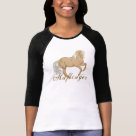  - Haflinger horse lovers will enjoy this design that features a beautiful, golden haflinger horse with a long white mane and tail cantering above text that says "Haflinger.": Sizes  Available colors: whiteblack