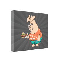 haga los míos los cerdos divertidos pigging hacia  lona estirada galerias