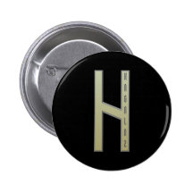 Hagalaz Rune gold Button