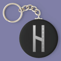 Hagalaz Rune grey keychains