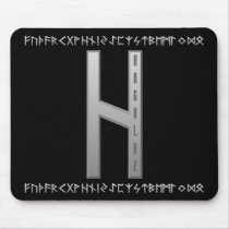 Hagalaz Rune grey Mousepad