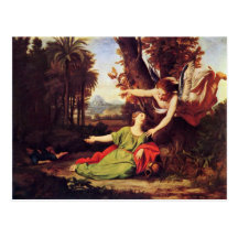 Hagar And Ishmael In The Desert By Colombel Nicola Postcards