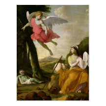 Hagar and Ishmael Rescued by the Angel, c.1648 Post Card