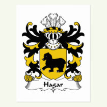 Hagar Family Crest Postcard