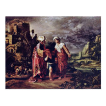 Hagar'S Farewell By Lastman Pieter Pietersz. Post Card