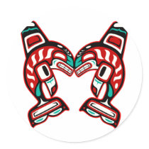 Haida Indian Killer Whales stickers