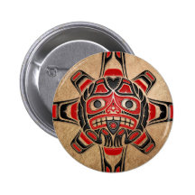 Haida Sun Mask Pin