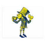 Haigha (Mad Hatter) Inked Blue Yellow Post Card
