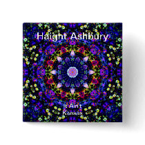 Haight Ashbury Psychedelic  Hippie Fashion Art Pin
