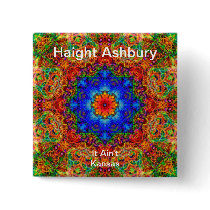 Haight Ashbury Psychedelic  Hippie Fashion Art Button