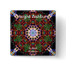 Haight Ashbury Psychedelic  Hippie Fashion Art Pinback Buttons