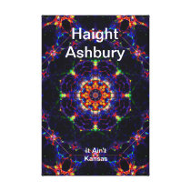 Haight Ashbury Psychedelic  Hippie Fashion Art Gallery Wrapped Canvas