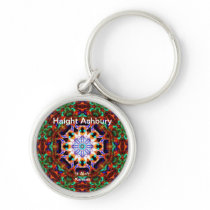 Haight Ashbury Psychedelic  Hippie Fashion Art Keychain
