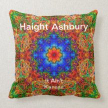 Haight Ashbury Psychedelic  Hippie Fashion Art Throw Pillows