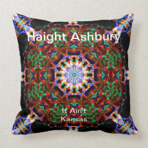 Haight Ashbury Psychedelic  Hippie Fashion Art Pillow