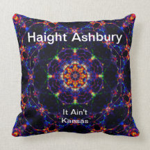 Haight Ashbury Psychedelic  Hippie Fashion Art Pillow