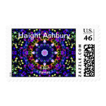 Haight Ashbury Psychedelic  Hippie Fashion Art Postage Stamp