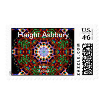 Haight Ashbury Psychedelic  Hippie Fashion Art Postage Stamp