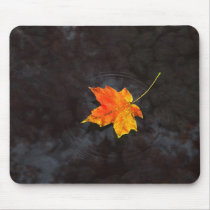 haiku, leaf, falling, water, nature, autumn, unusual gifts, desktop wallpaper, Mouse pad with custom graphic design