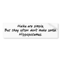 Haiku Are Simple bumper stickers