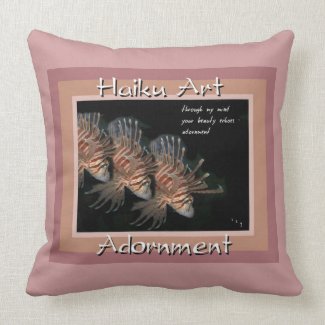 Haiku Art Scorpionfish Throw Pillow