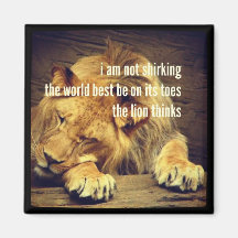 Haiku Fridge Magnet - The Lion Thinking