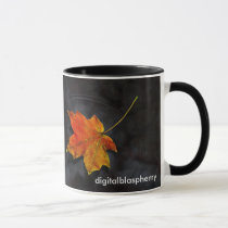 autumn, leaf, creek, pond, ripple, fall, haiku, desktop wallpaper, Mug with custom graphic design