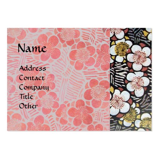 HAIKU ,pink white black grey Business Card (front side)