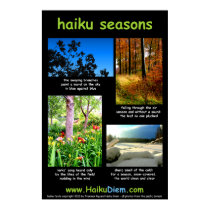 Haiku Seasons poster (black background) posters