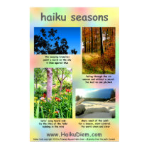 Haiku Seasons poster (multi-colored background) posters