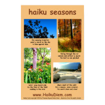 Haiku Seasons poster (peach background) posters