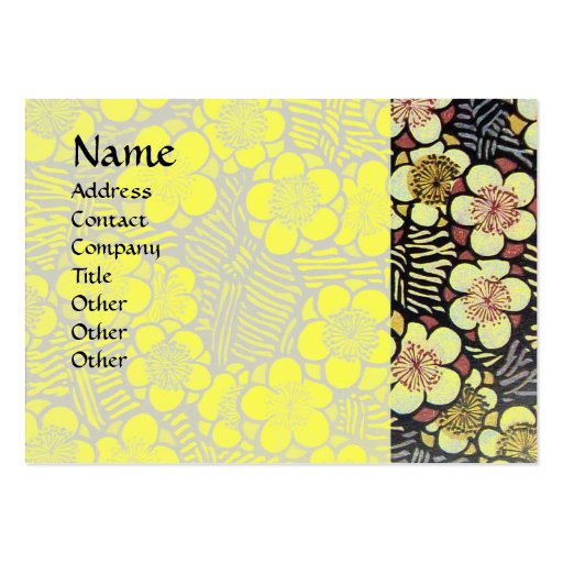 HAIKU ,yellow pink black white Business Card (front side)