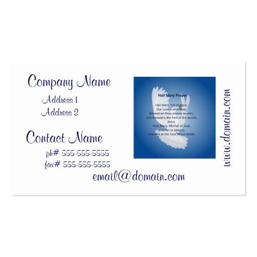 Hail Mary Prayer Business Cards (front side)