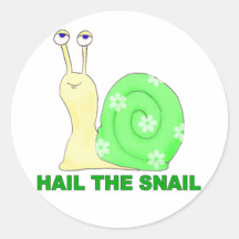 Hail the snail round stickers