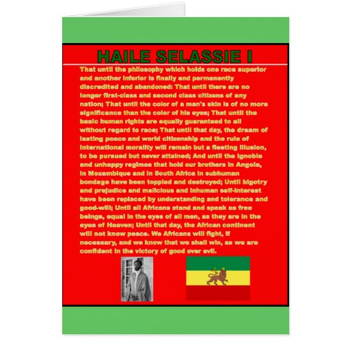 Haile Selassie Famous War Speech To Un 1963 Card Zazzle 4770