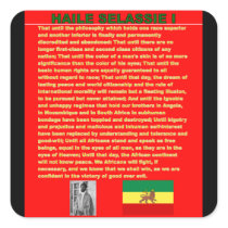 Haile Selassie Famous War Speech to UN 1963 Sticker
